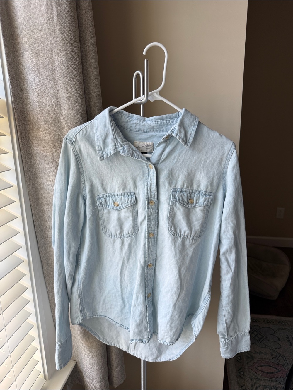 Universal Thread Light Blue Denim Button-Front Shirt